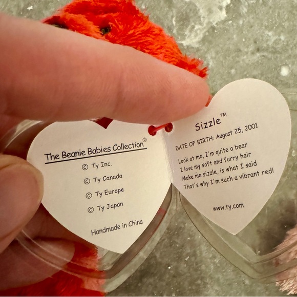 RARE RETIRED TY Beanie Babies collectible Smitten 2002 and Sizzle 2001 orig tags - Picture 5 of 12